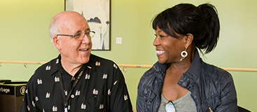 Two people chatting